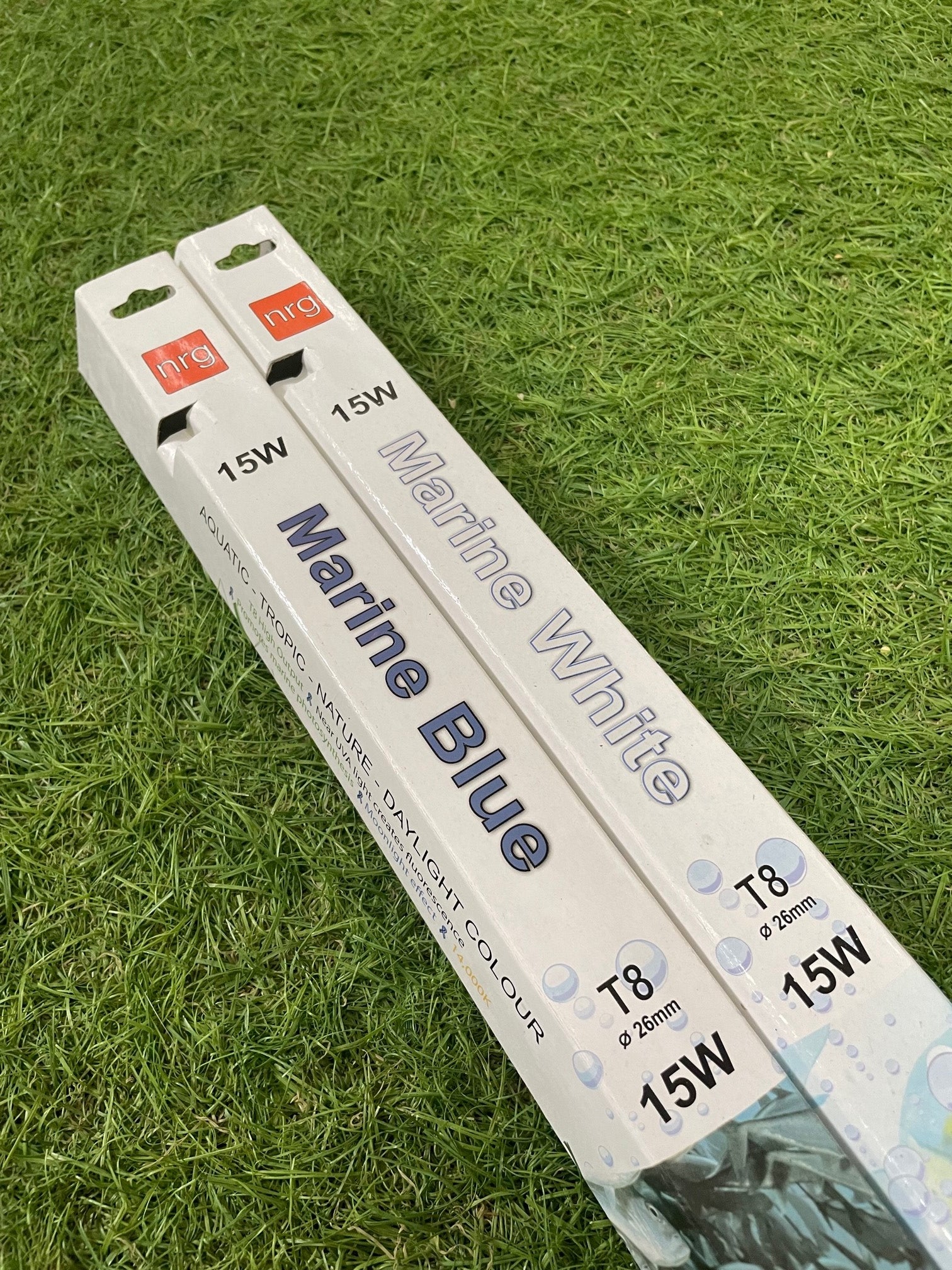 DUAL MARINE WHITE+BLUE FLUORESCENT AQUARIUM PRO LIGHTING T8 20w-38w/ 15"- 48" image 0