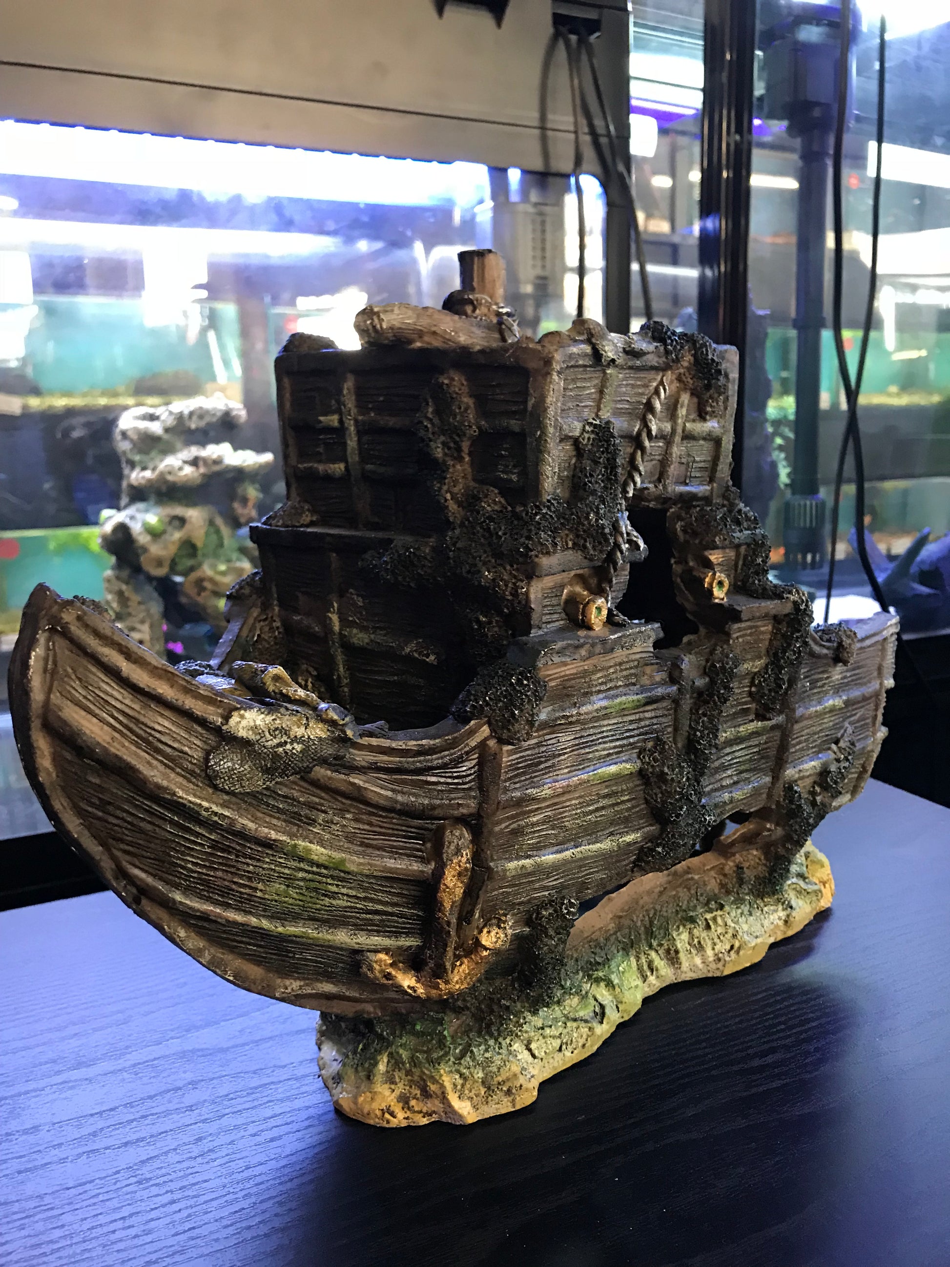 EXTRA LARGE GALLEON SHIP WRECK XL FISH TANK AQUARIUM ORNAMENT image 1