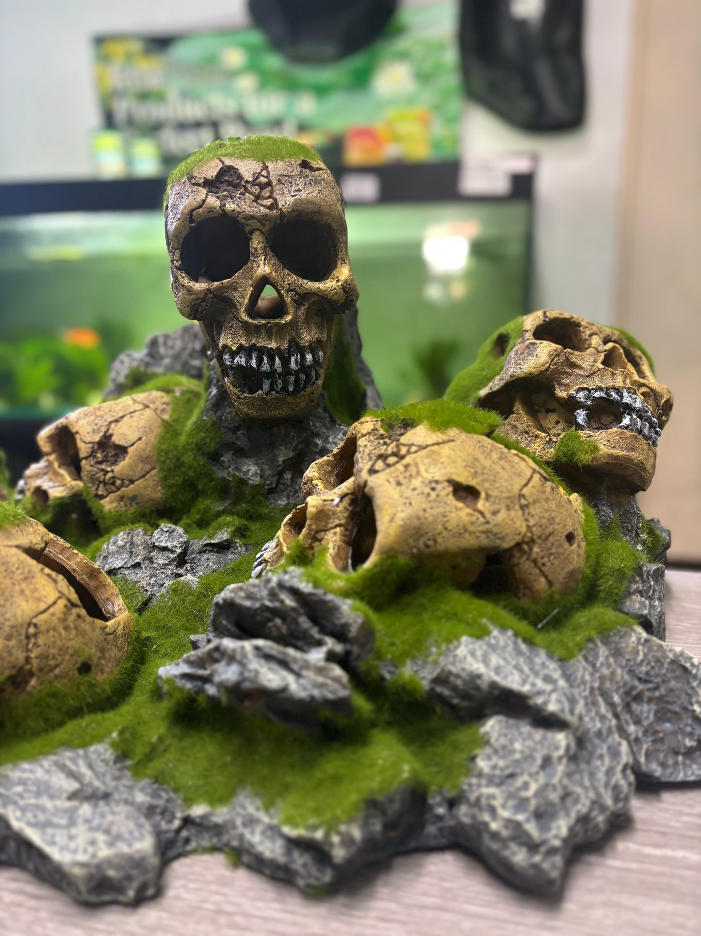 Extra Large Skull Graveyard Aquarium Ornament 51x34x21cm | Spooky Fish Tank Decor
