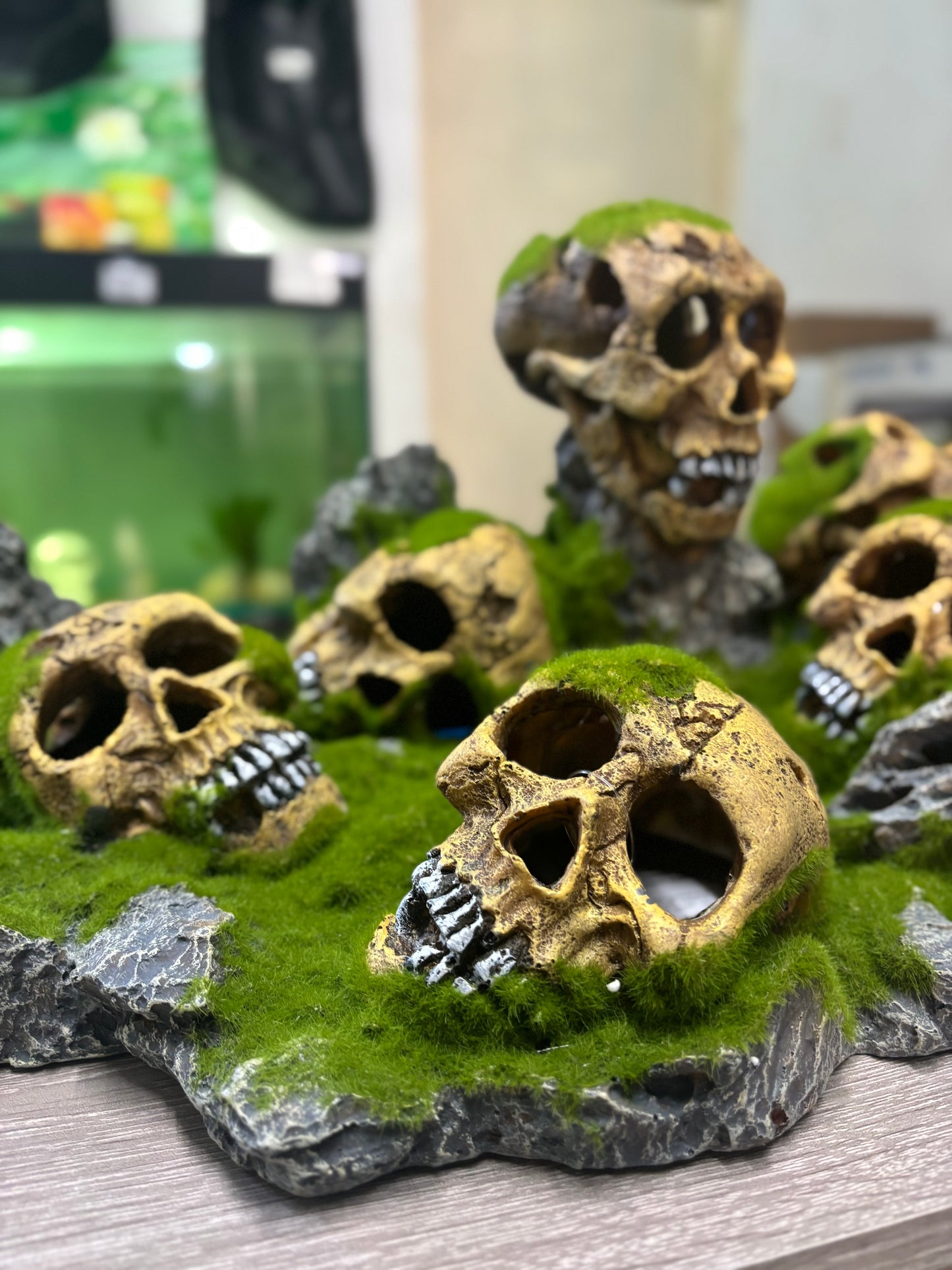 Extra Large Skull Graveyard Aquarium Ornament 51x34x21cm | Spooky Fish Tank Decor