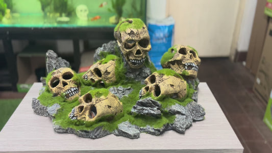 Extra Large Skull Graveyard Aquarium Ornament 51x34x21cm | Spooky Fish Tank Decor