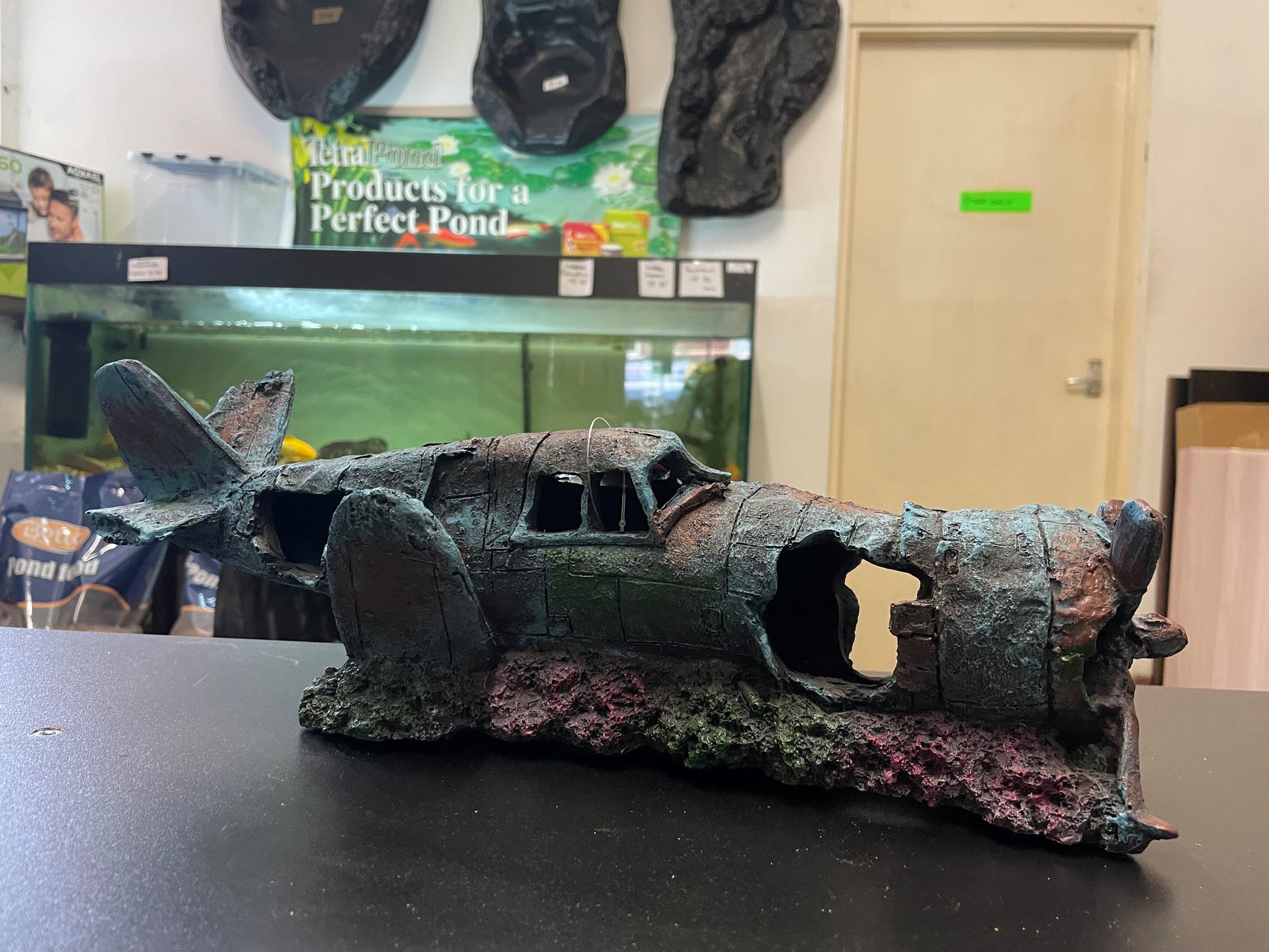Small Plane wreckage fish tank ornament image 3