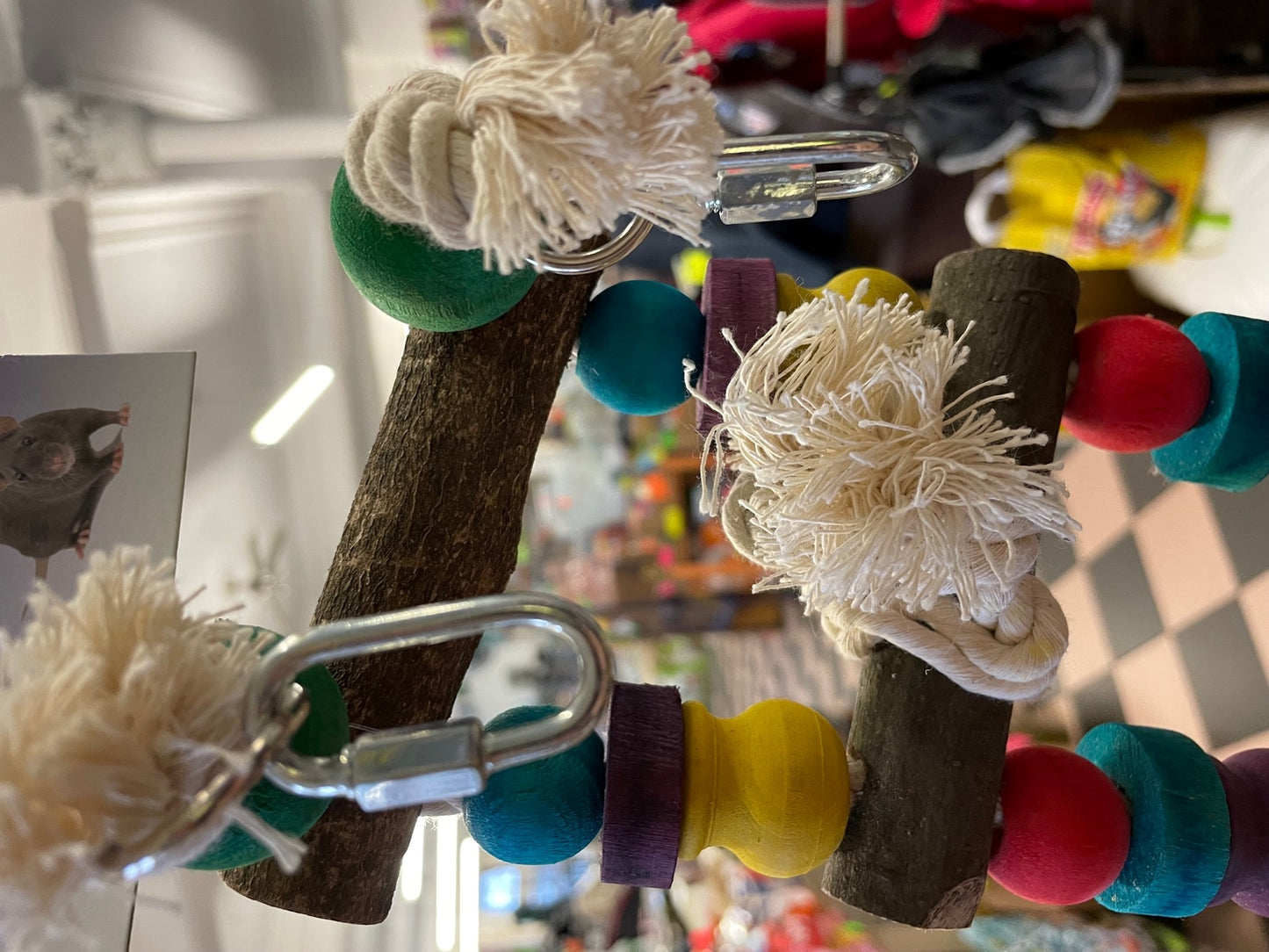 Bridge/Ladder wood and rope tough Parrot toy image 2