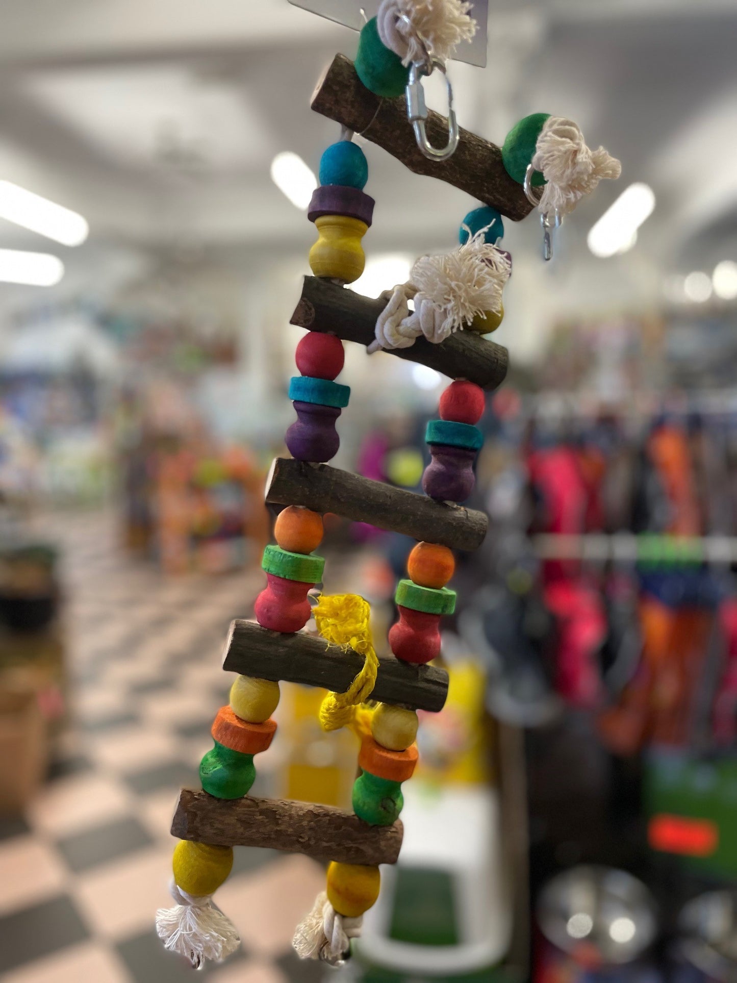 Bridge/Ladder wood and rope tough Parrot toy image 0