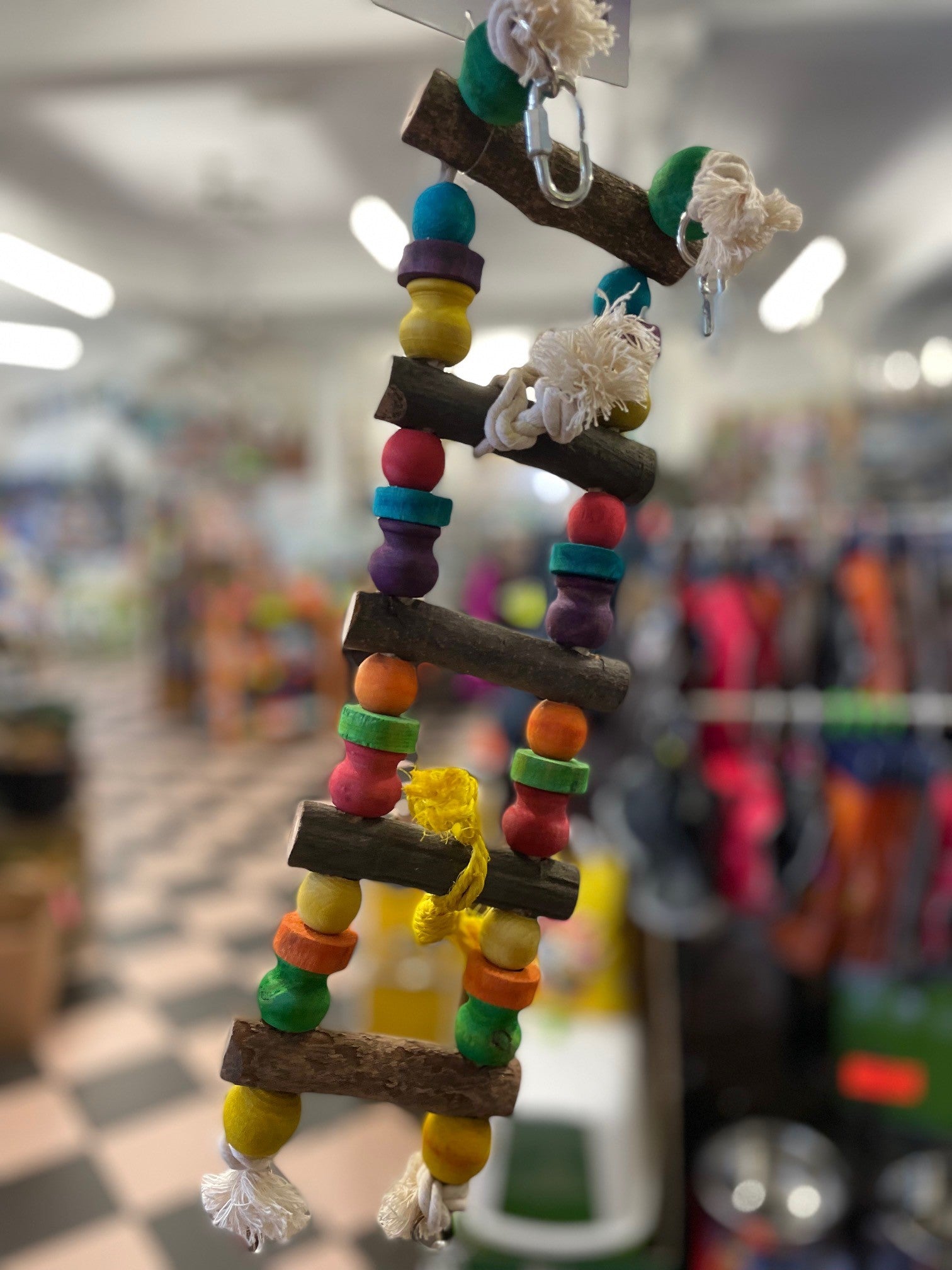 Bridge/Ladder wood and rope tough Parrot toy image 0