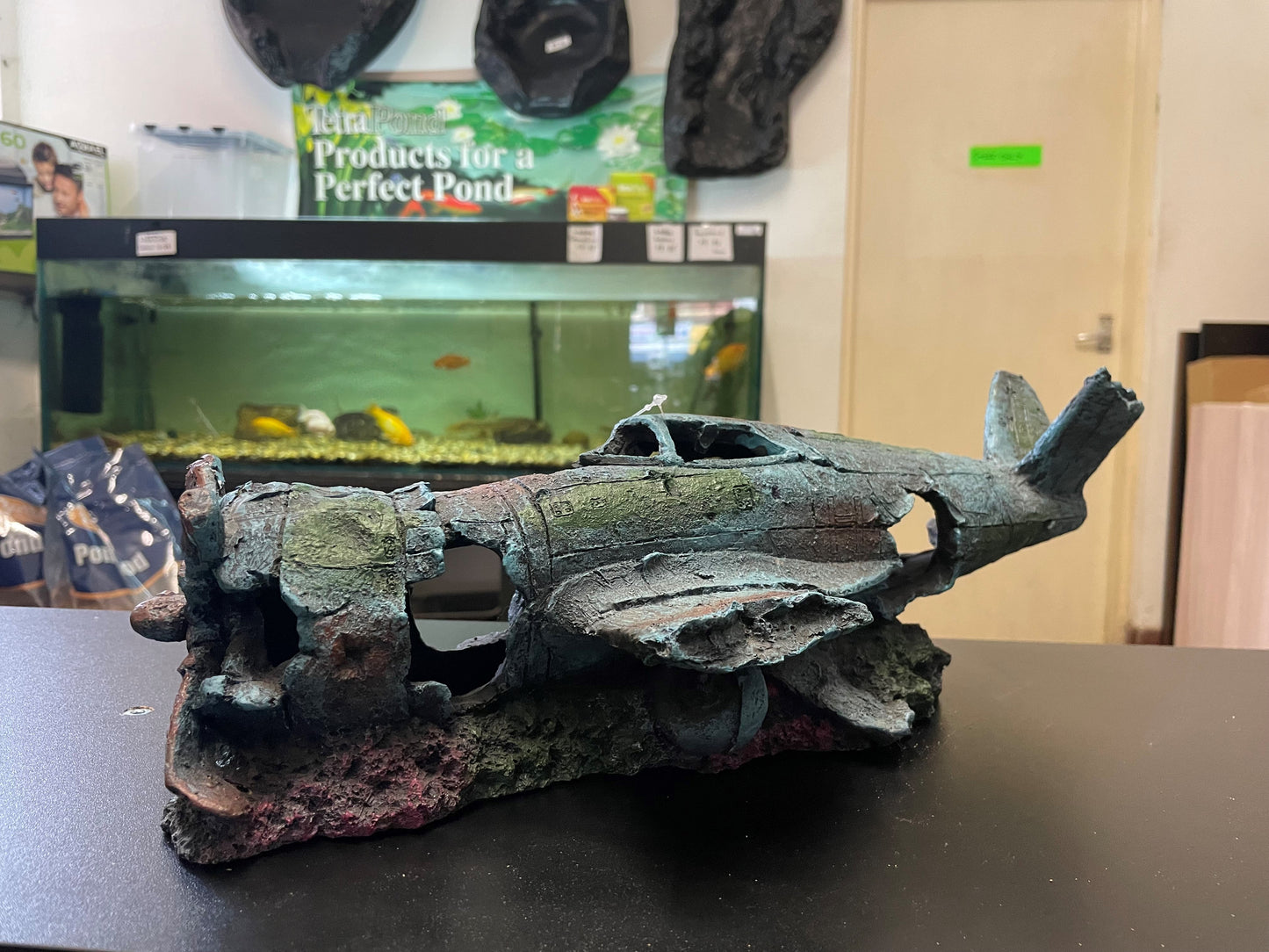 Small Plane wreckage fish tank ornament image 2