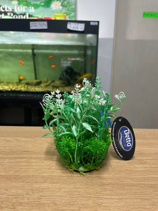 Betta Plastic Aquarium 5" Foreground mixed plant Green + White image 0
