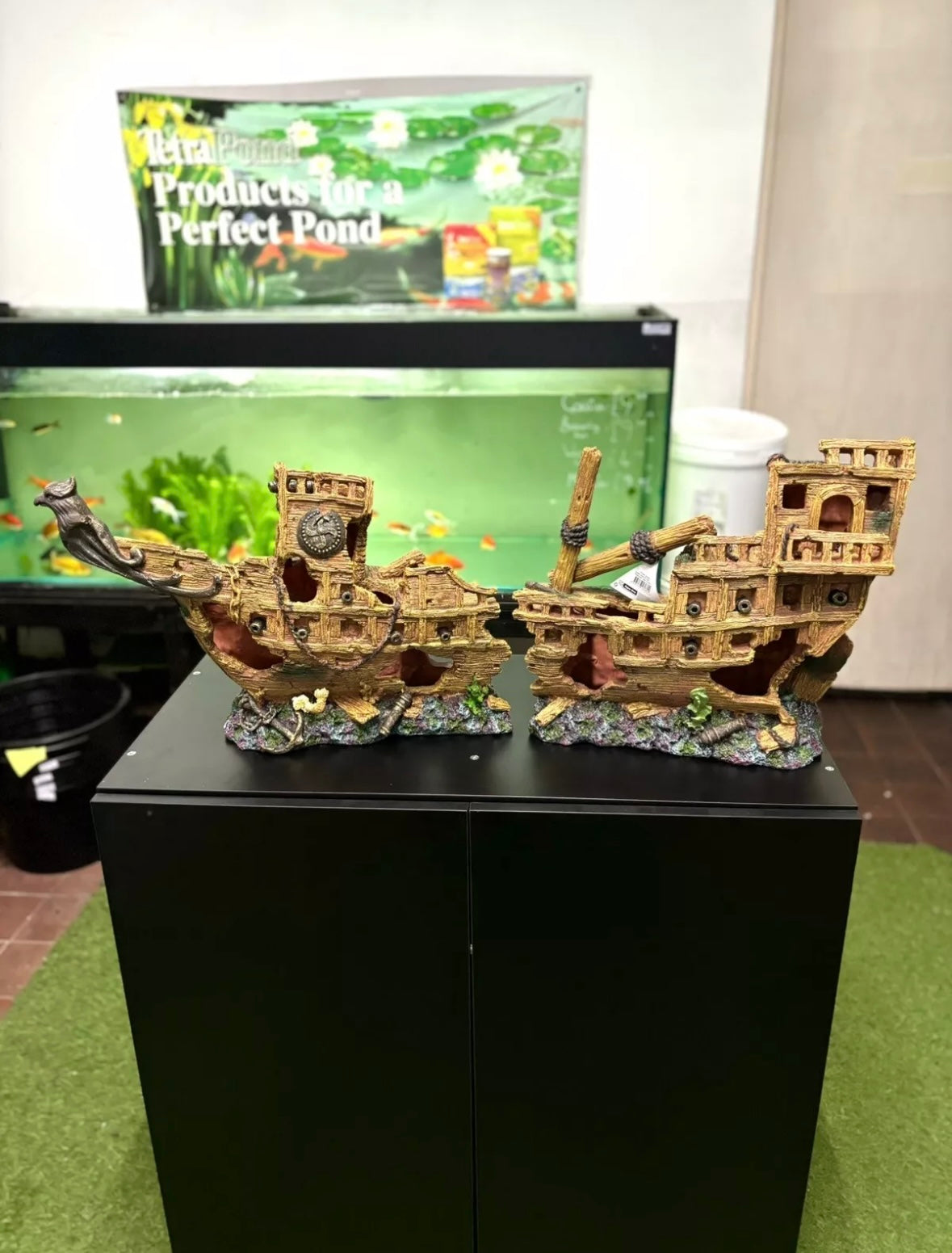 XL EXTRA LARGE 100cm Shipwreck 2pcs Aquarium Decoration Ornament
