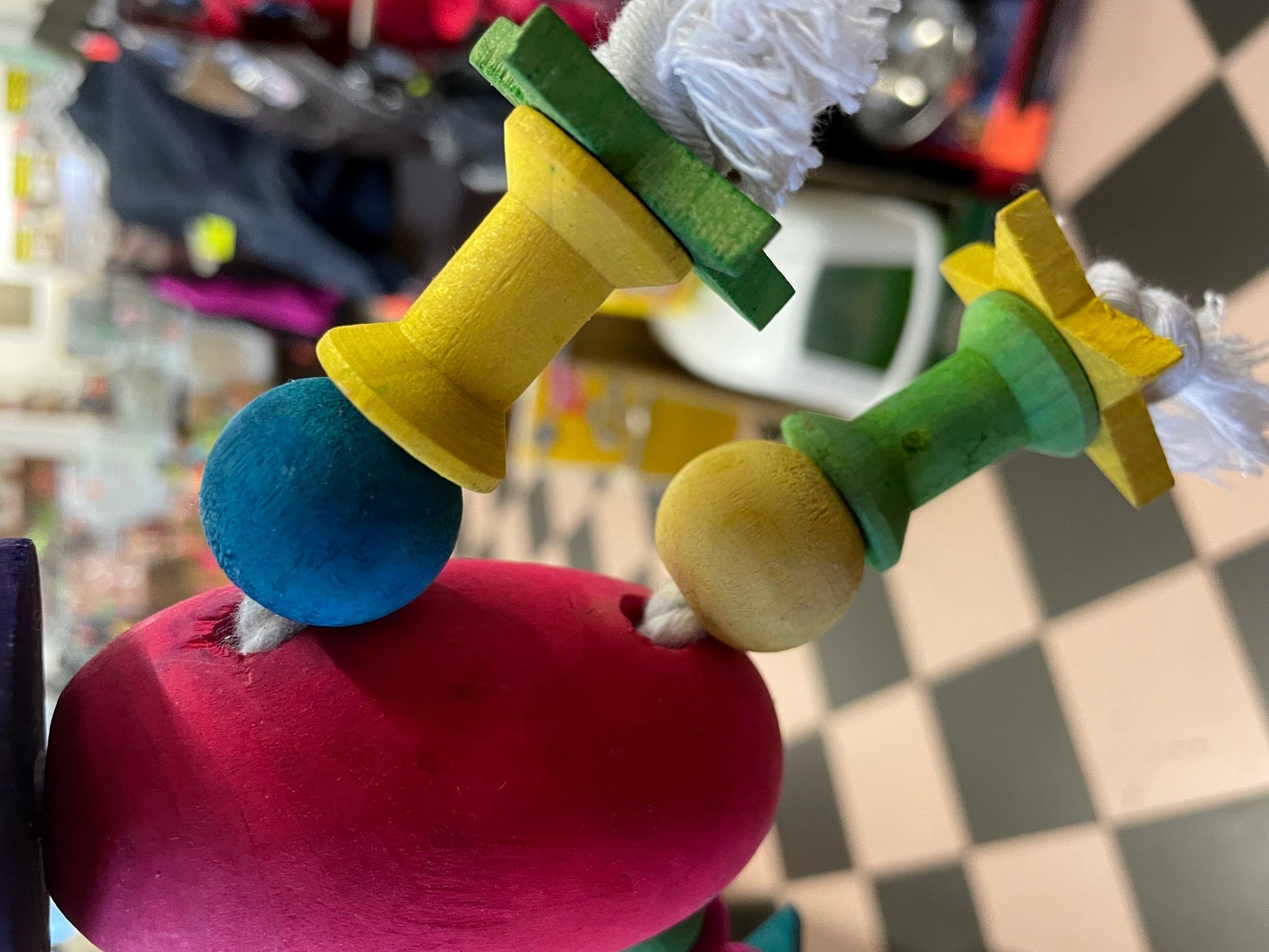 Frog man wood and rope tough Parrot toy image 5