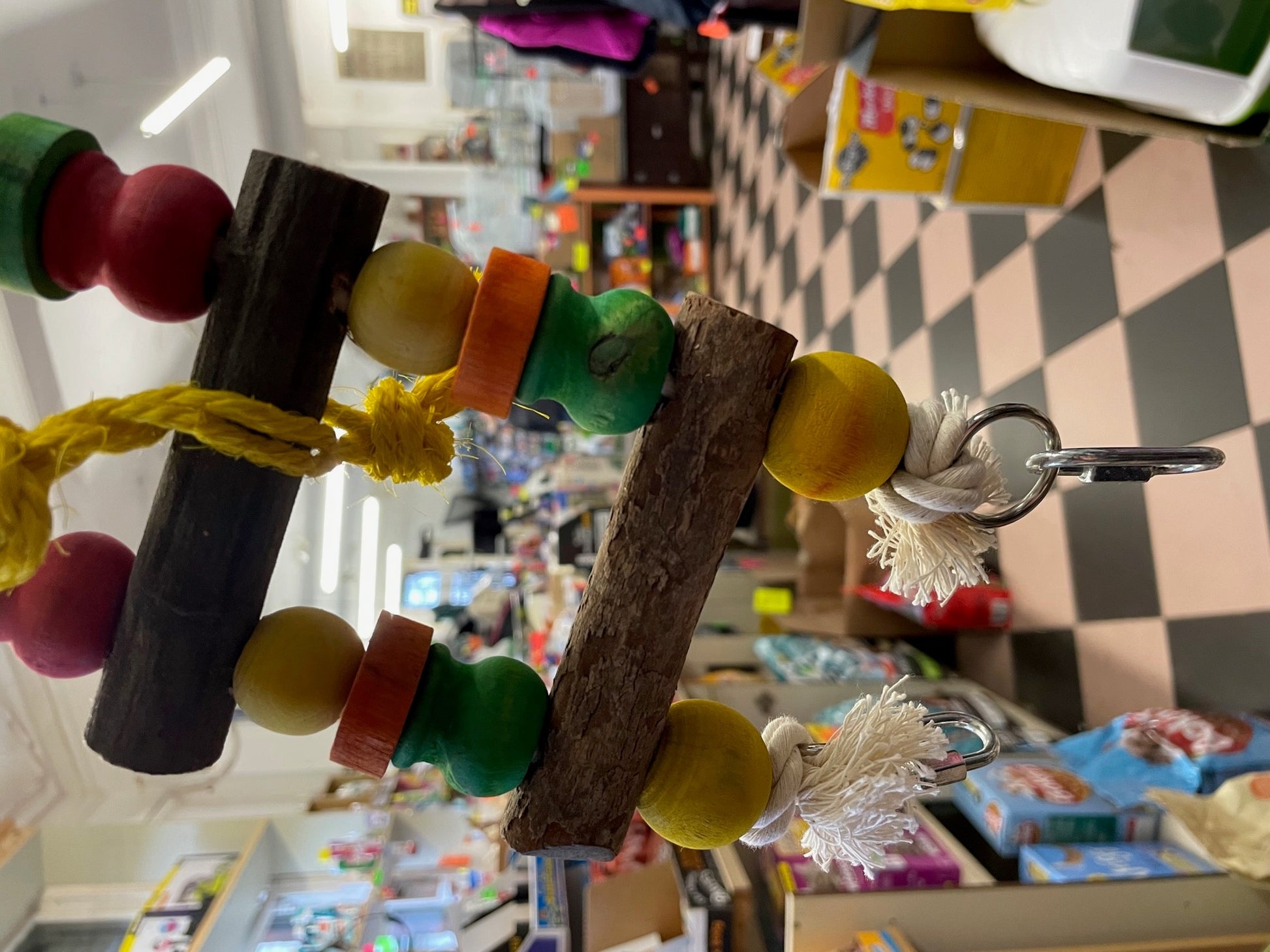 Bridge/Ladder wood and rope tough Parrot toy image 4