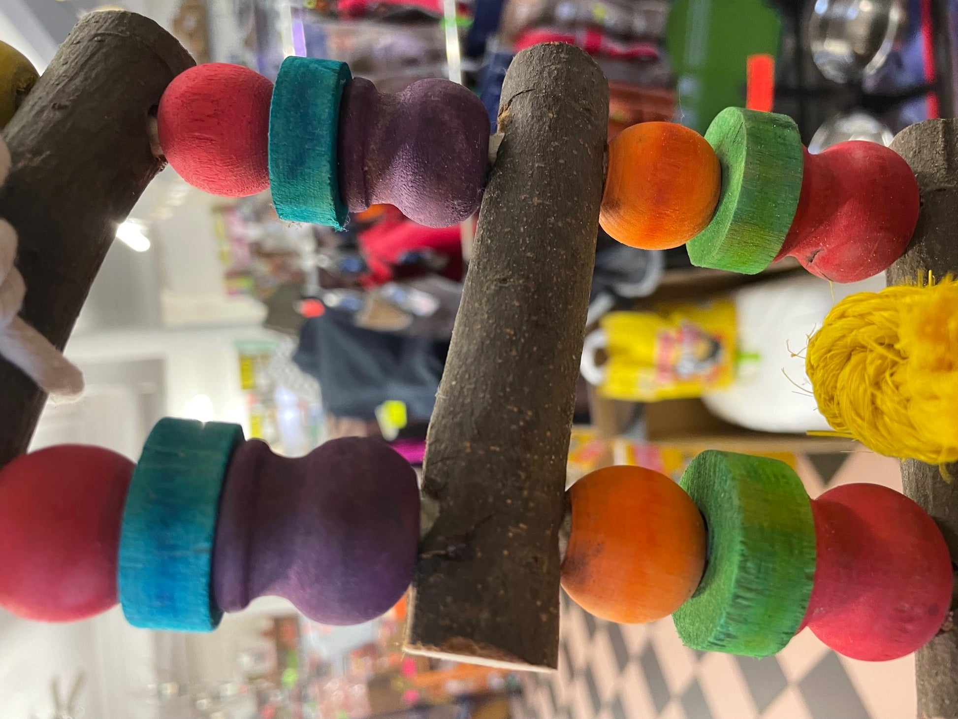 Bridge/Ladder wood and rope tough Parrot toy image 3